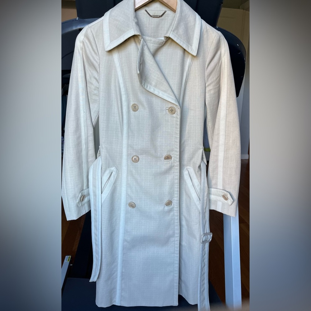Bally linen and cotton springtime trench coat